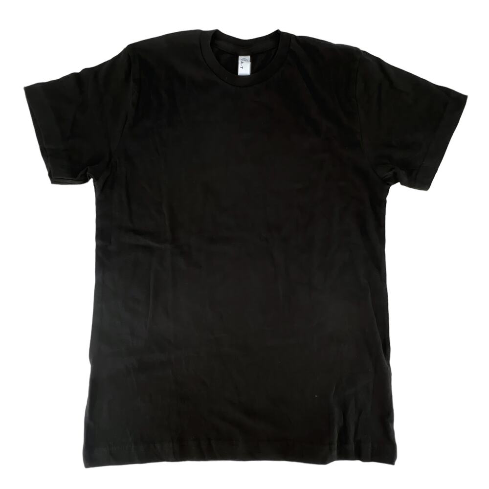 LAT Fine Jersey Tee Shirt Top Crew Neck Short Sleeve Youth Large Solid Black